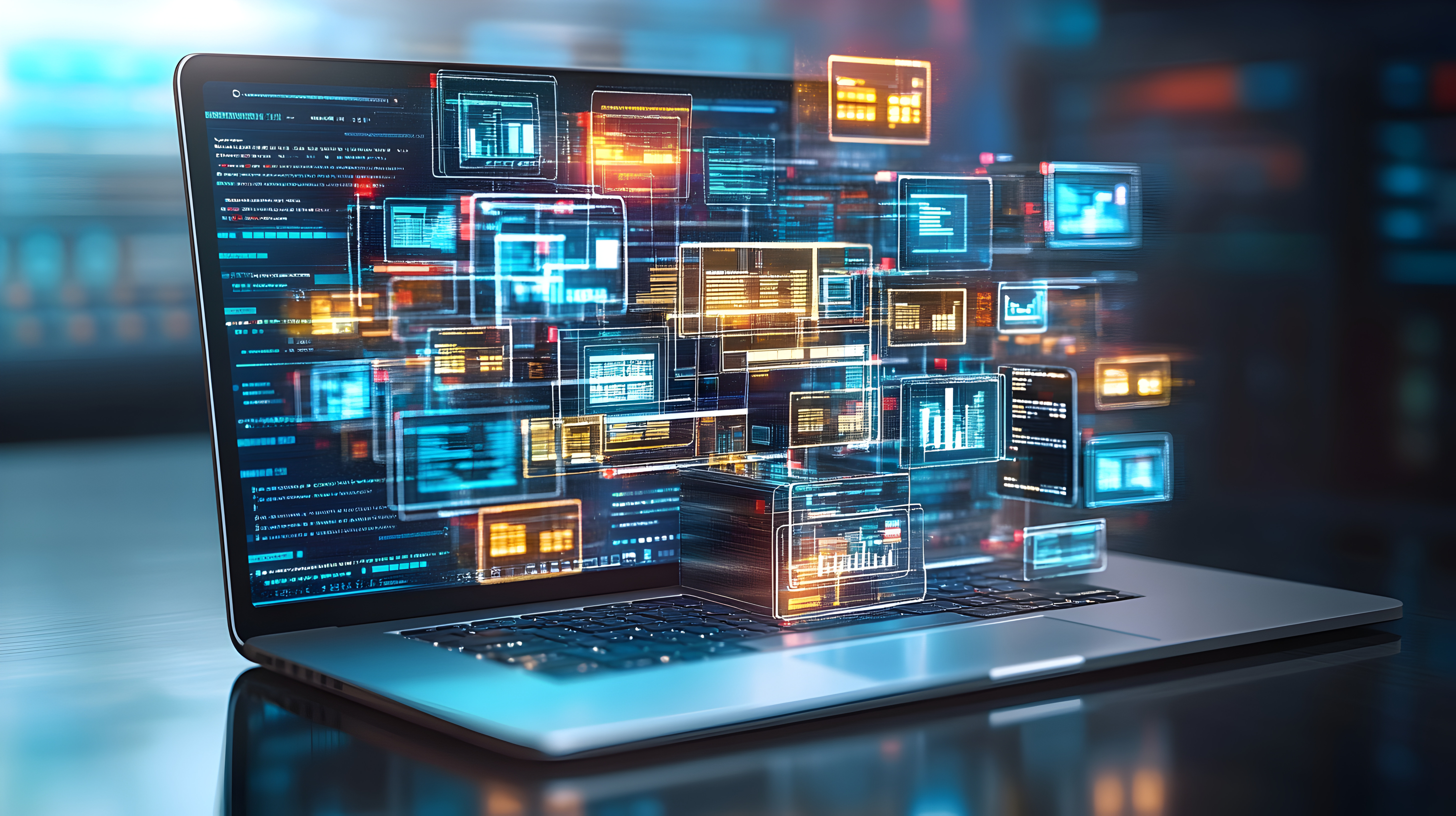 Digital dashboard displaying asset performance and reporting systems